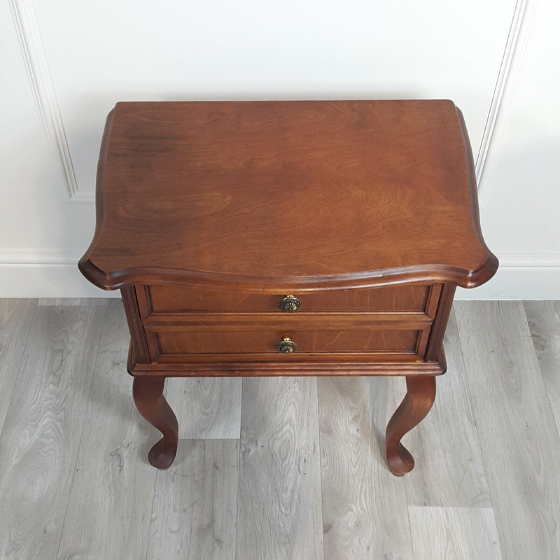 Two Drawer Side Table On Raised Legs - F196