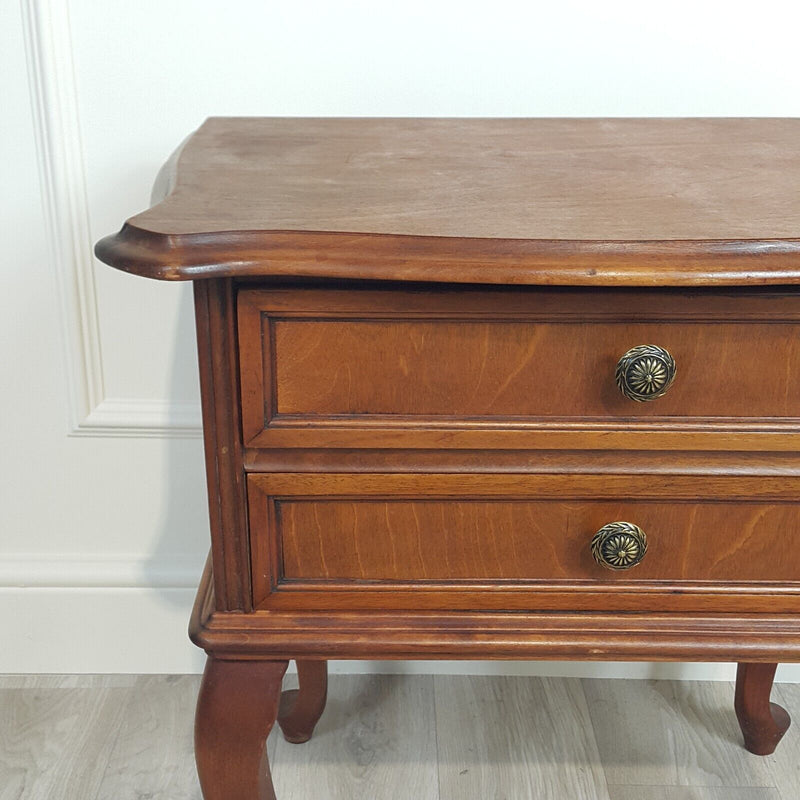 Two Drawer Side Table On Raised Legs - F196