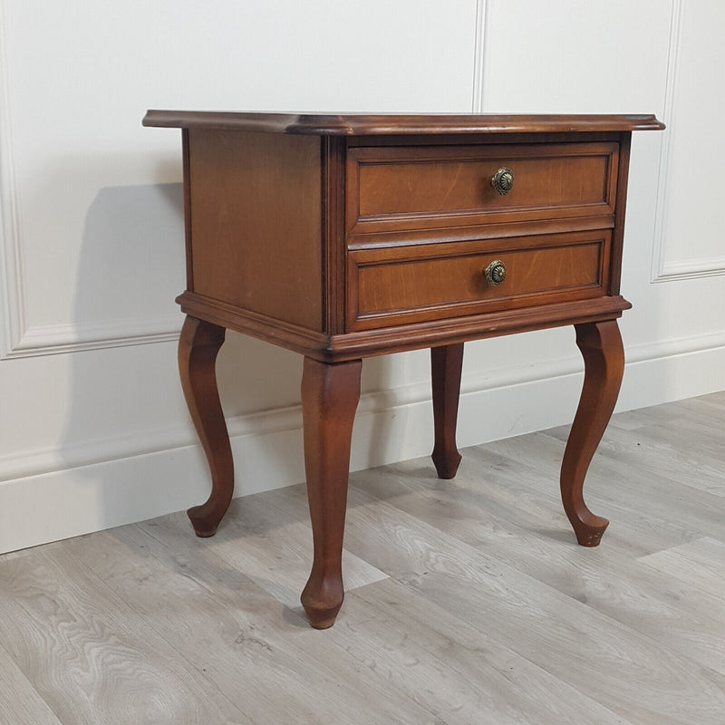 Two Drawer Side Table On Raised Legs - F196