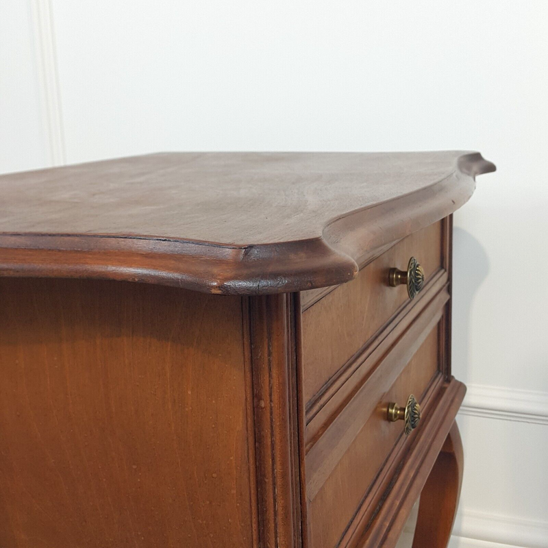 Two Drawer Side Table On Raised Legs - F196