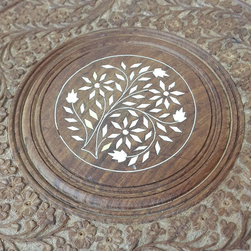 Circular Carved Indian Occasional Table - F200