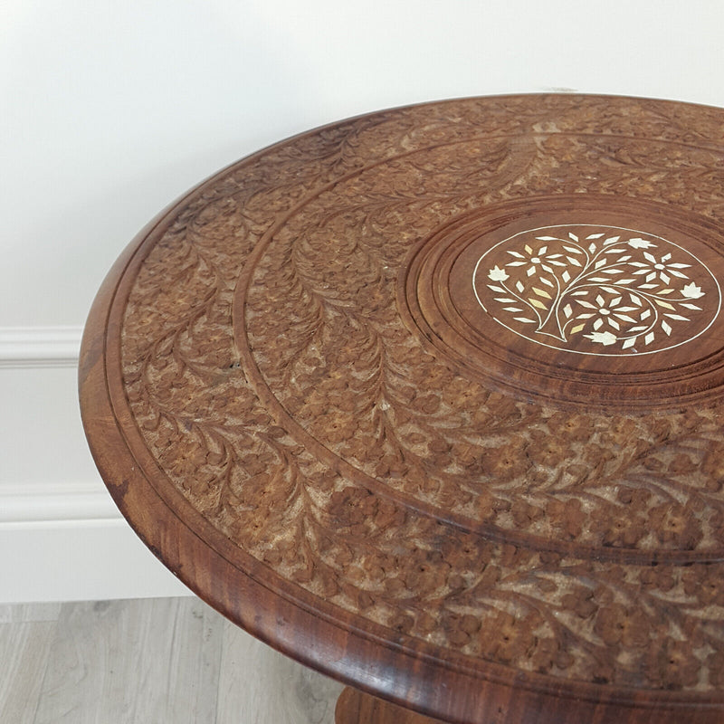 Circular Carved Indian Occasional Table - F200