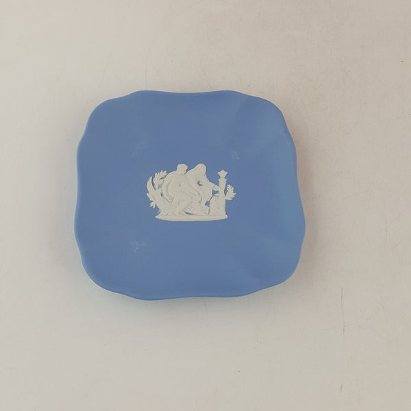 Wedgwood Blue Jasperware Square Pin Dish - 7016 WD