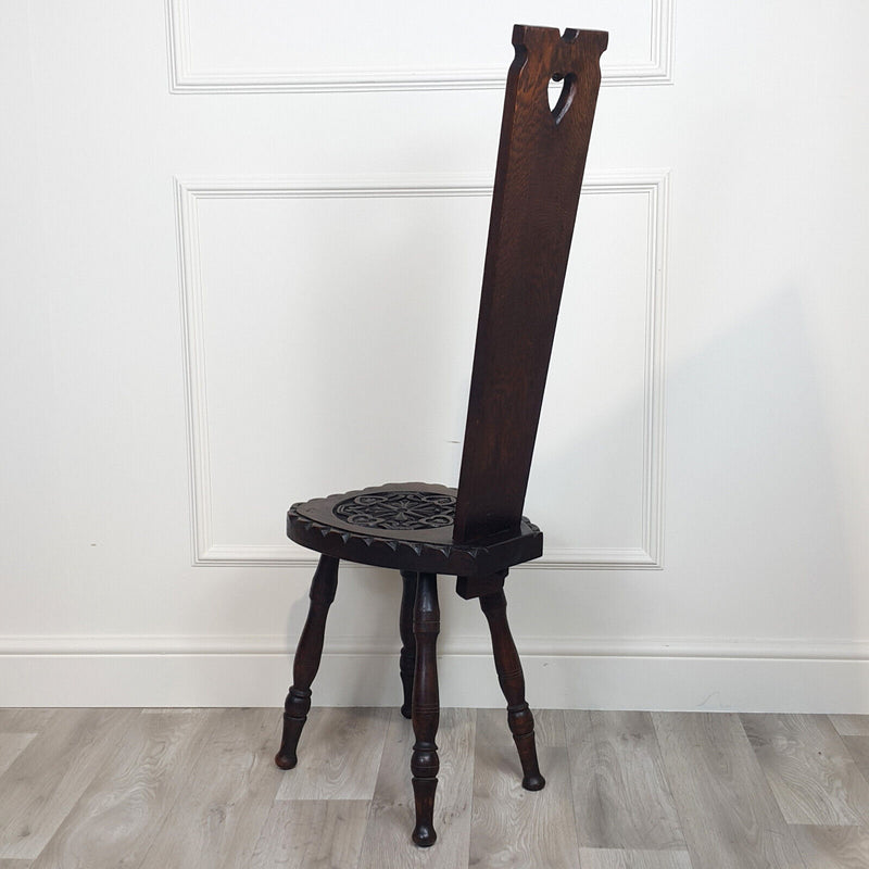 Carved Oak Spinning Chair - F188