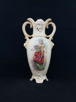 Royal Dux Vase Hand Painted Lady - Marks