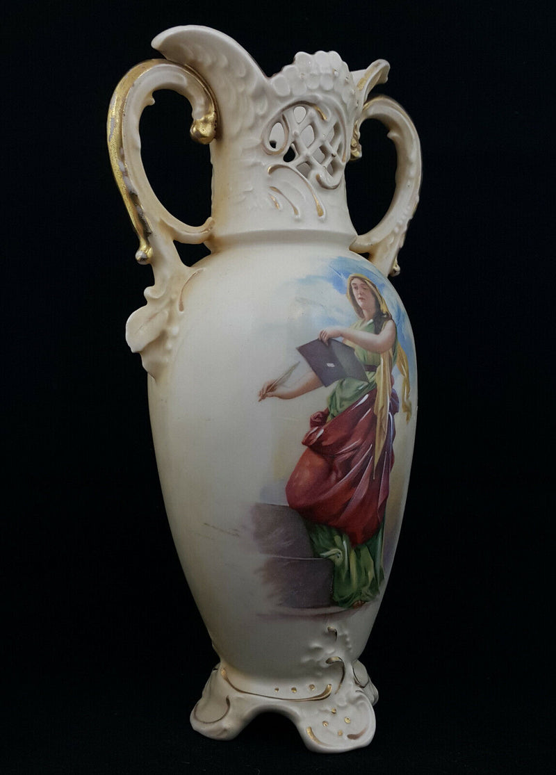 Royal Dux Vase Hand Painted Lady - Marks