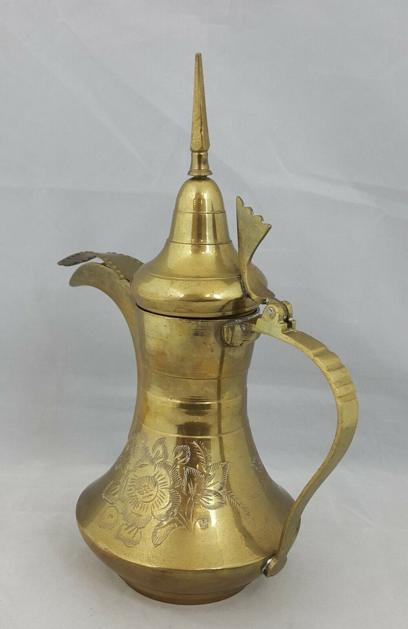 Middle Eastern Brass Teapot with Engraved Flowers – Amazing