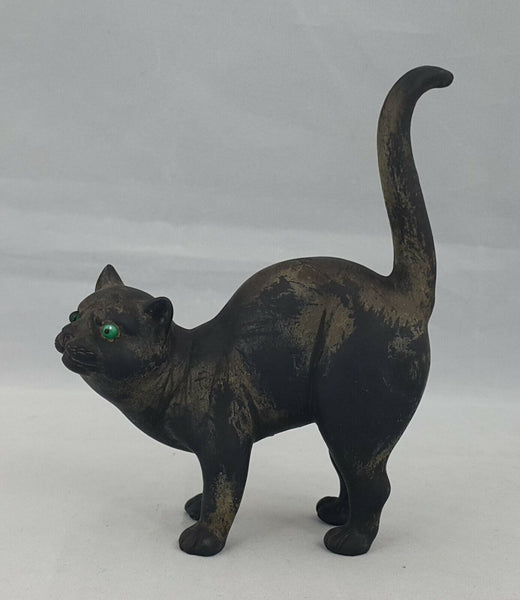 Wedgwood Black Basalt Model of a Cat with Green Glass Eyes Rare ...