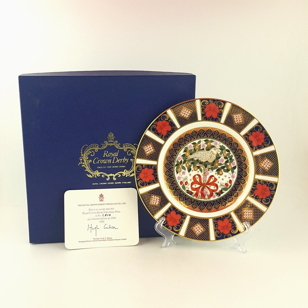 Royal Crown Derby Christmas Plate Old Imari 1992 & CoA Limited Edition -  6674 RC