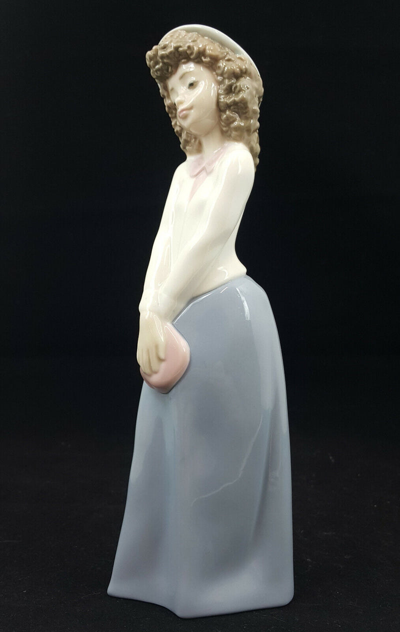 Lladro NAO Figurine Too Cute Girl With Handbag Model 1121 - Boxed - JB0024
