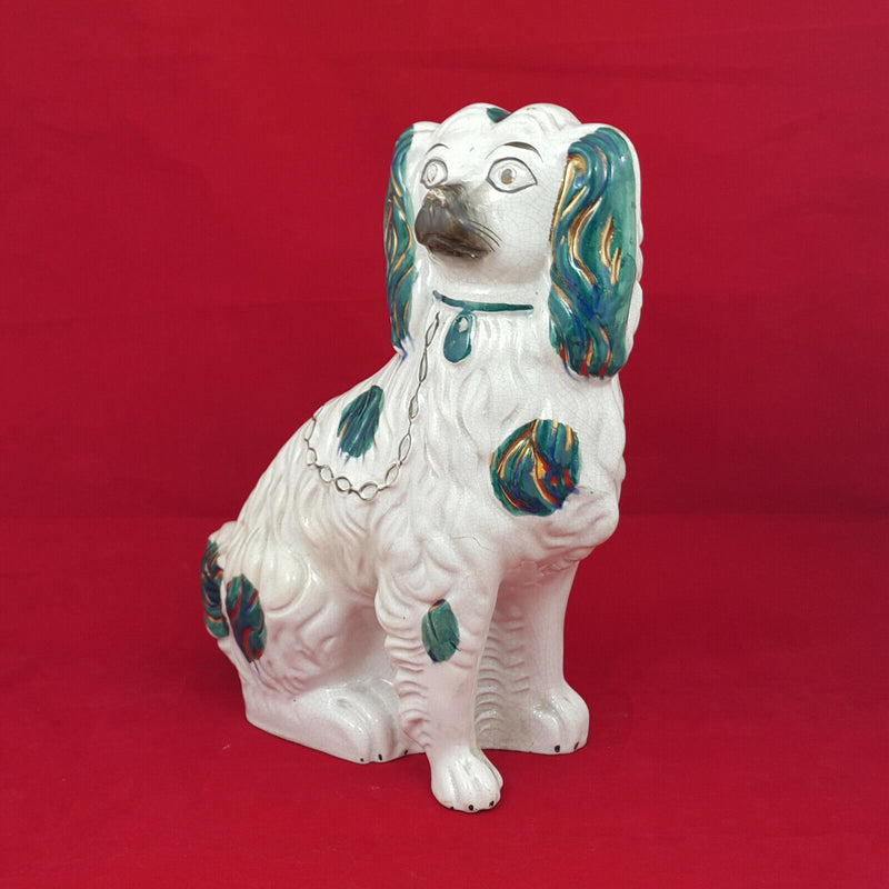 Staffordshire Spaniel Dog - Large - Green and Blue spotting - OA