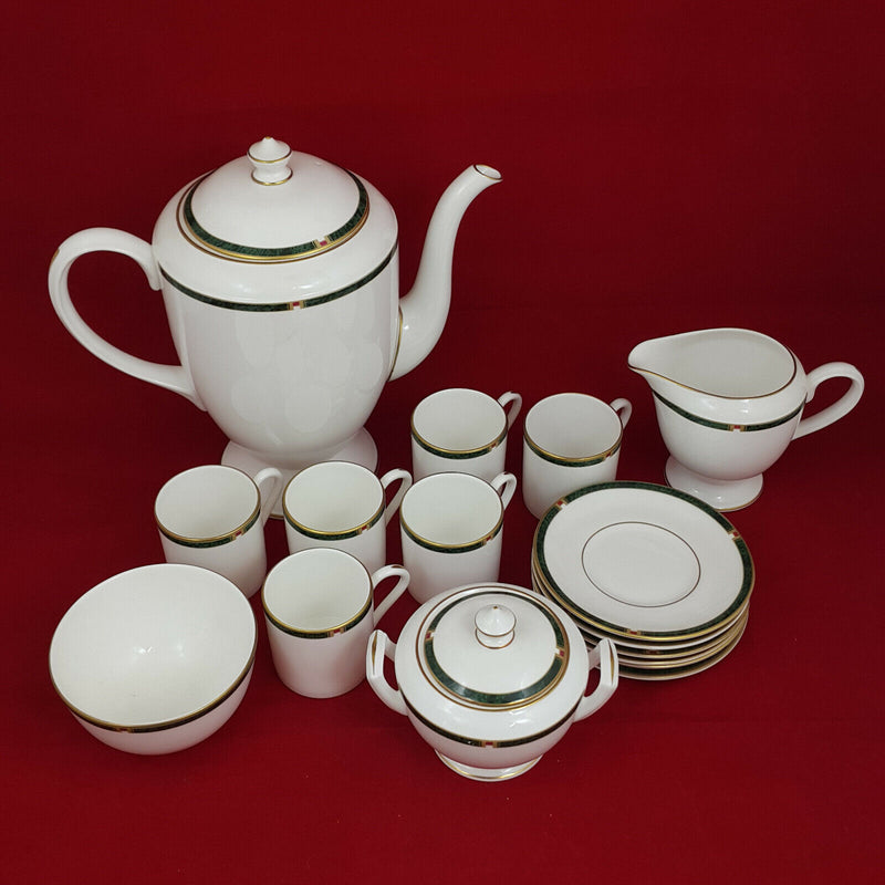 Royal Worcester Carina (Green and White) - Coffee Set - 16 Items