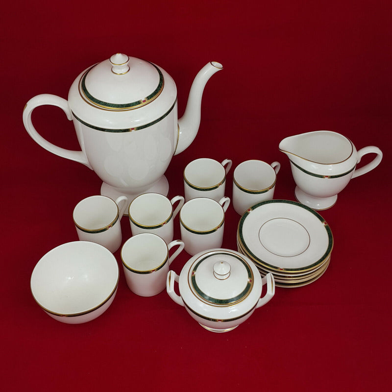 Royal Worcester Carina (Green and White) - Coffee Set - 16 Items