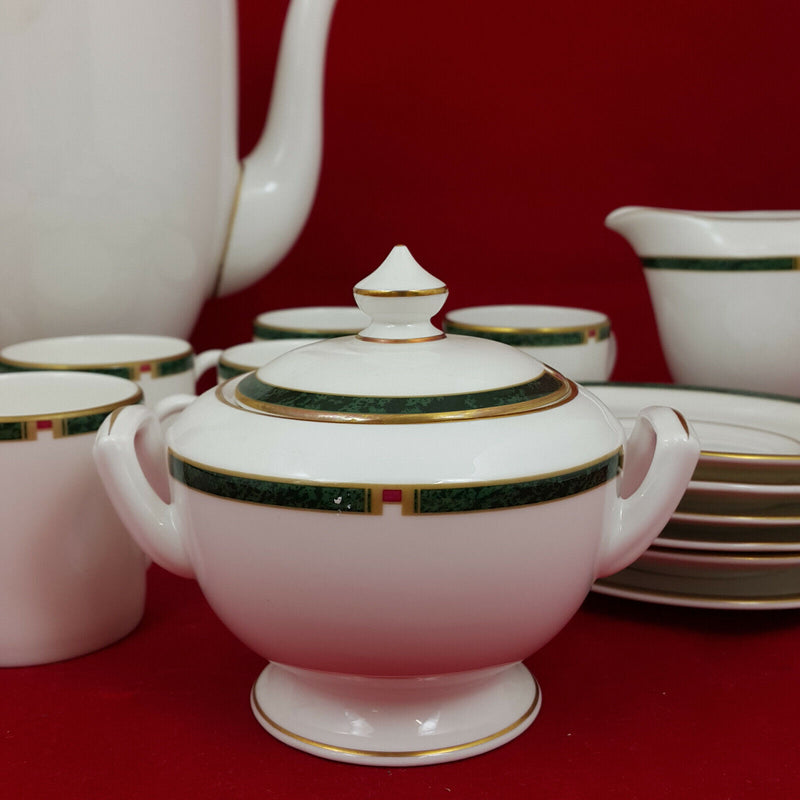 Royal Worcester Carina (Green and White) - Coffee Set - 16 Items