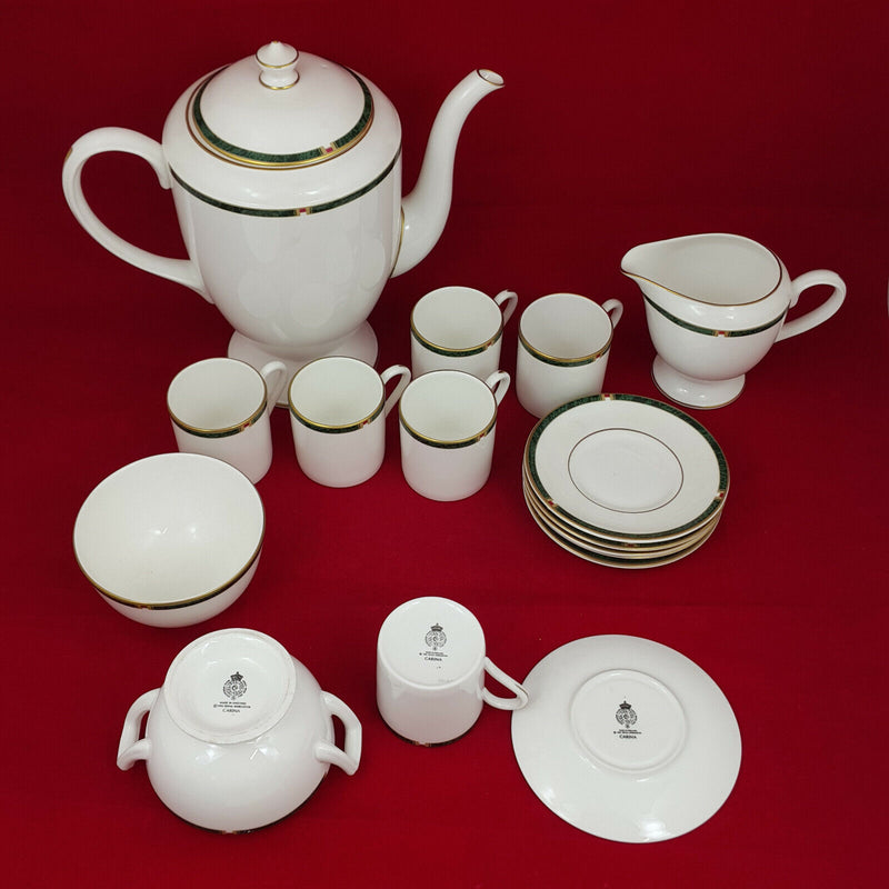 Royal Worcester Carina (Green and White) - Coffee Set - 16 Items