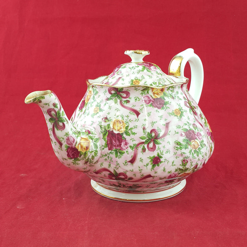 Royal Albert Old Country Roses Teapot - Ruby Celebration - Pink Chintz - OP 2180
