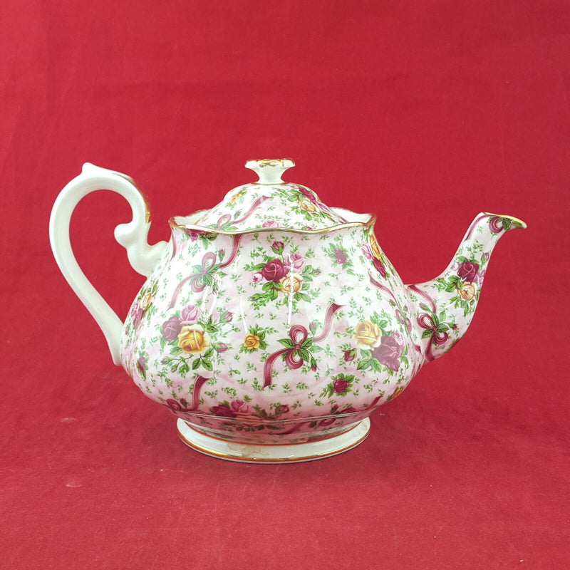 Royal Albert Old Country Roses Teapot - Ruby Celebration - Pink Chintz - OP 2180
