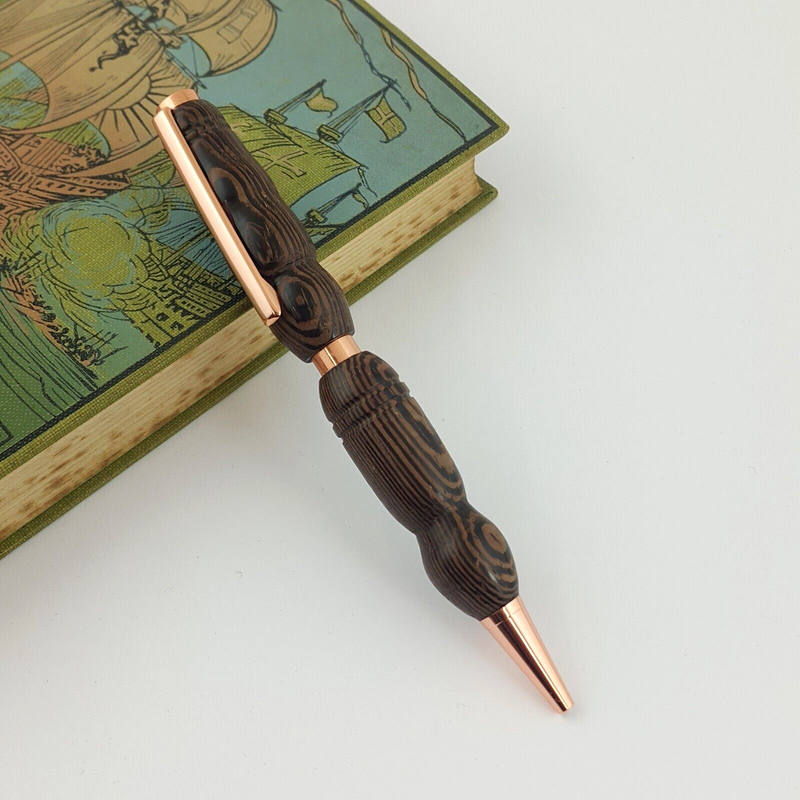 Hand Tooled Wooden Wenge Wood Ballpoint in Box - 7225 N/A