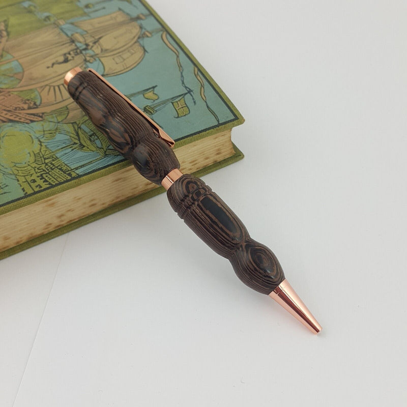 Hand Tooled Wooden Wenge Wood Ballpoint in Box - 7225 N/A