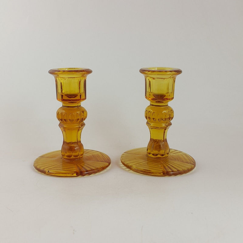 Pair of Vintage Glass Candle Holder - 7465 O/A