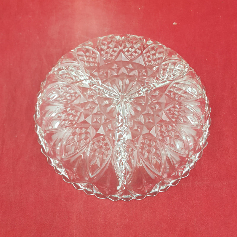 Vintage Jewelite Glass Three Section Relish Dish - OV 2216