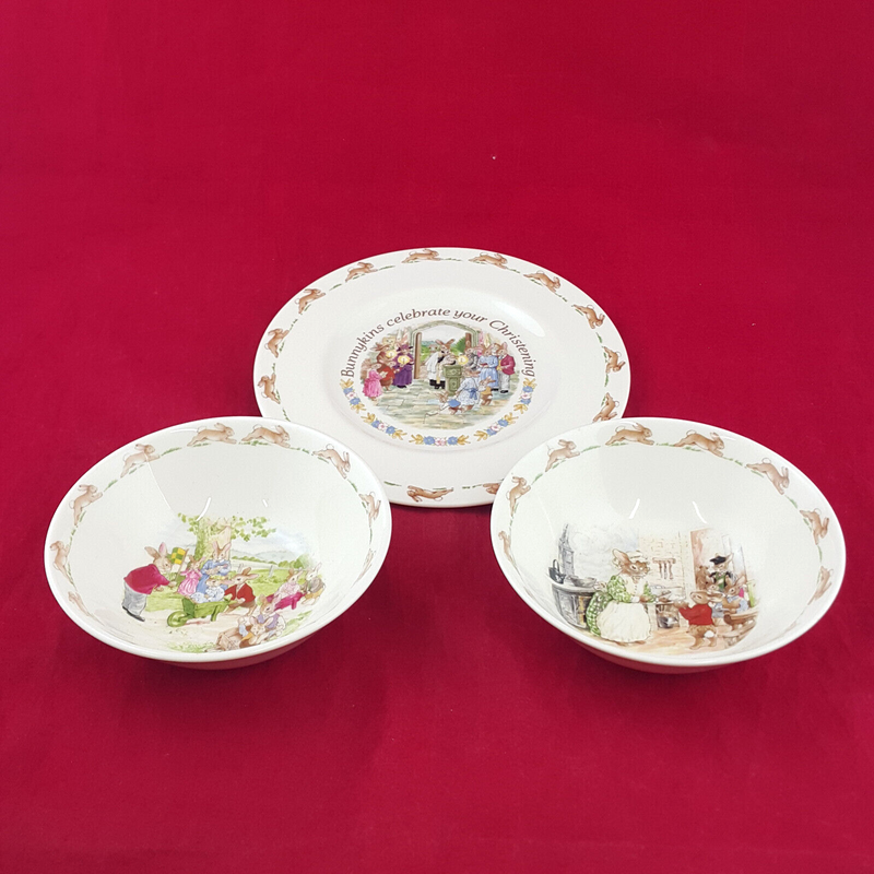 Royal Doulton Bunnykins - Set Of 2 Bowls & 1 Plate - RD 2243