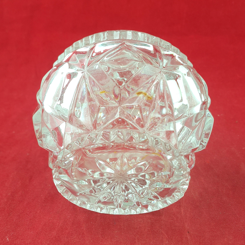 Pair Of Vintage Glass Candy Jar / Trinket With Lid - OV 2219