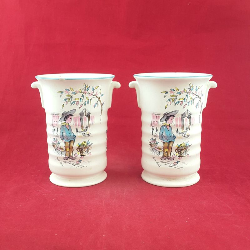 Pair Of Crown Ducal Petit Pierre Vase - OP 2222