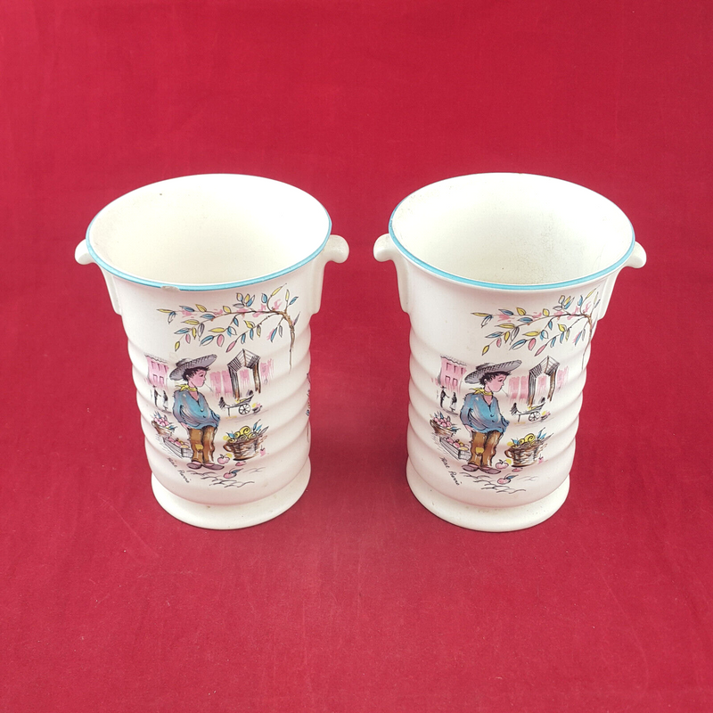 Pair Of Crown Ducal Petit Pierre Vase - OP 2222