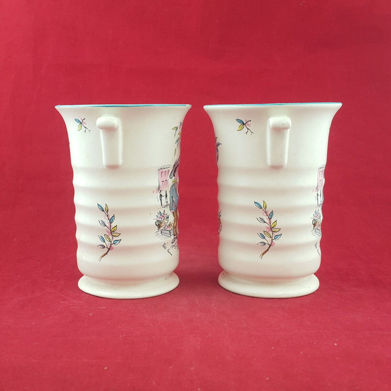 Pair Of Crown Ducal Petit Pierre Vase - OP 2222