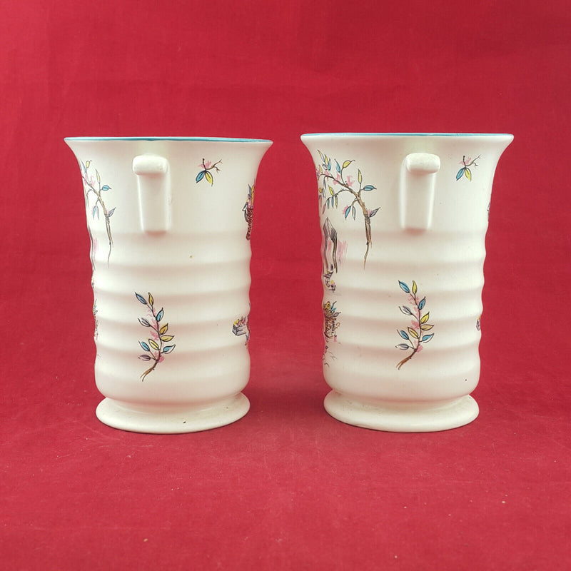 Pair Of Crown Ducal Petit Pierre Vase - OP 2222