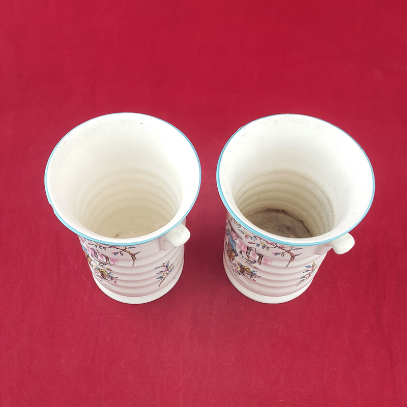 Pair Of Crown Ducal Petit Pierre Vase - OP 2222