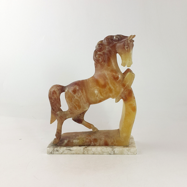 Vintage Marble Hand Carved Ornate Horse - TF 122