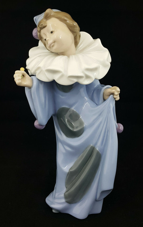 Lladro NAO Figurine Pierrot Holding Flower Model 1094 - Damaged