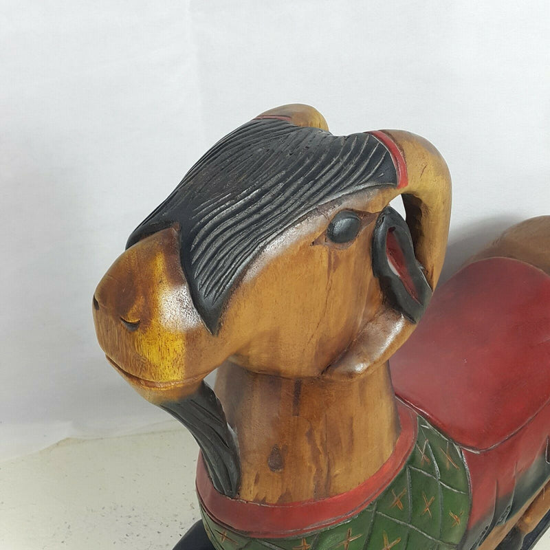 Antique Hand Carved Hand Painted Rocking Billy Goat  - F29