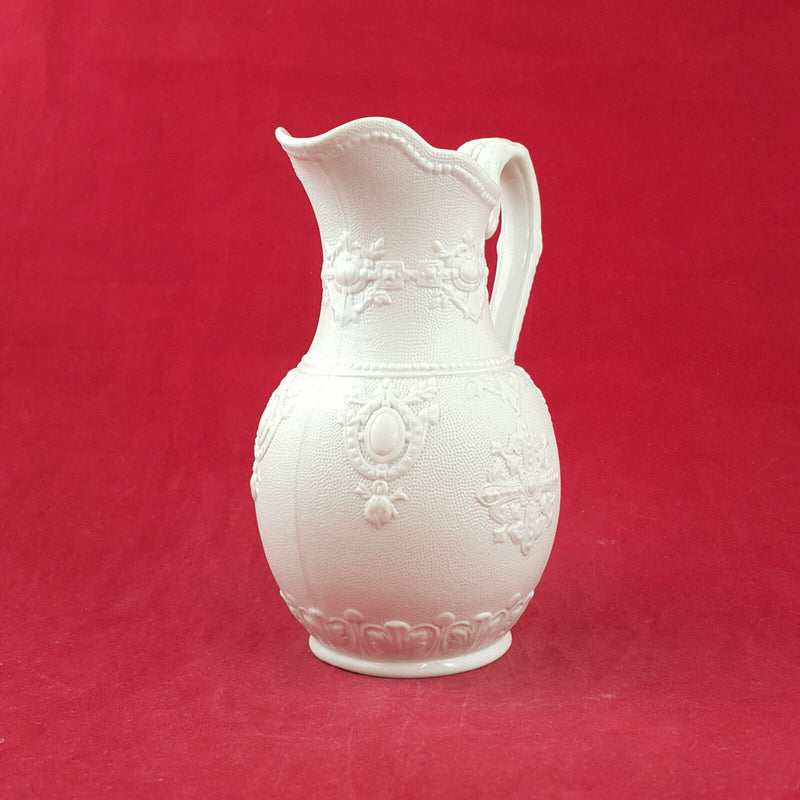 Victorian Ironstone Pitcher With Embossed Royal Decoration - TF 124