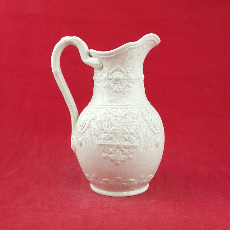 Victorian Ironstone Pitcher With Embossed Royal Decoration - TF 124