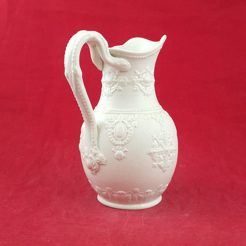 Victorian Ironstone Pitcher With Embossed Royal Decoration - TF 124