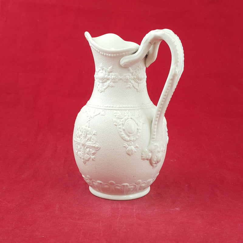 Victorian Ironstone Pitcher With Embossed Royal Decoration - TF 124