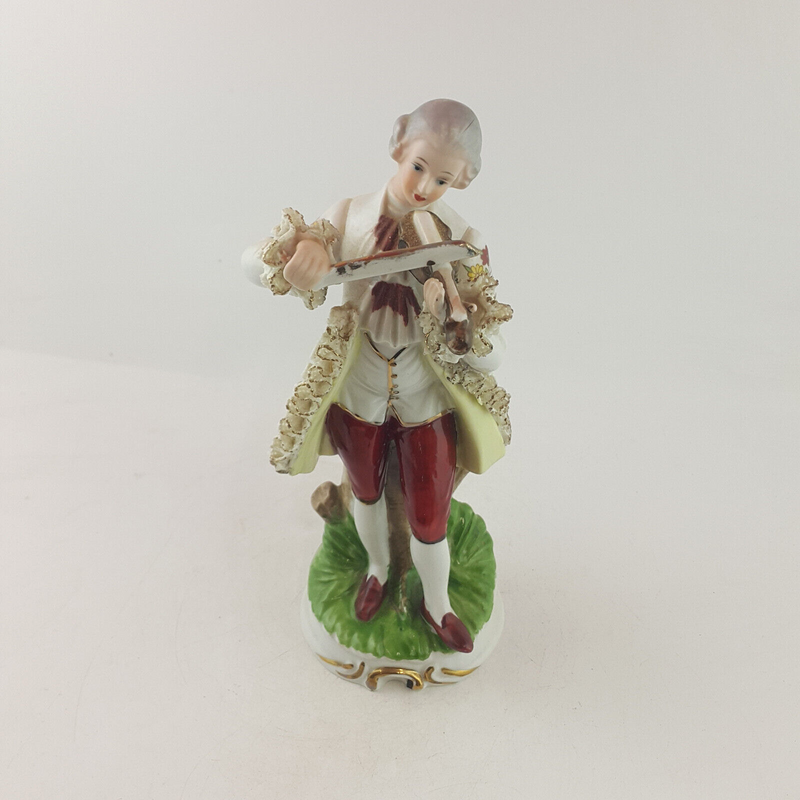 Unmarked Porcelain Figurine - Man Playing Violin - TF 114