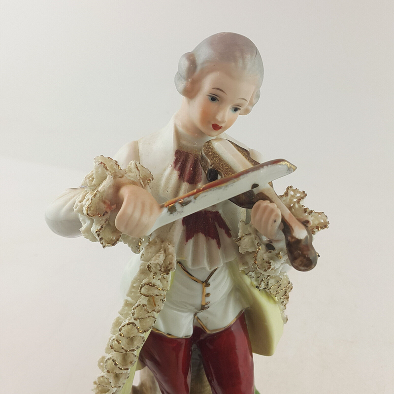 Unmarked Porcelain Figurine - Man Playing Violin - TF 114