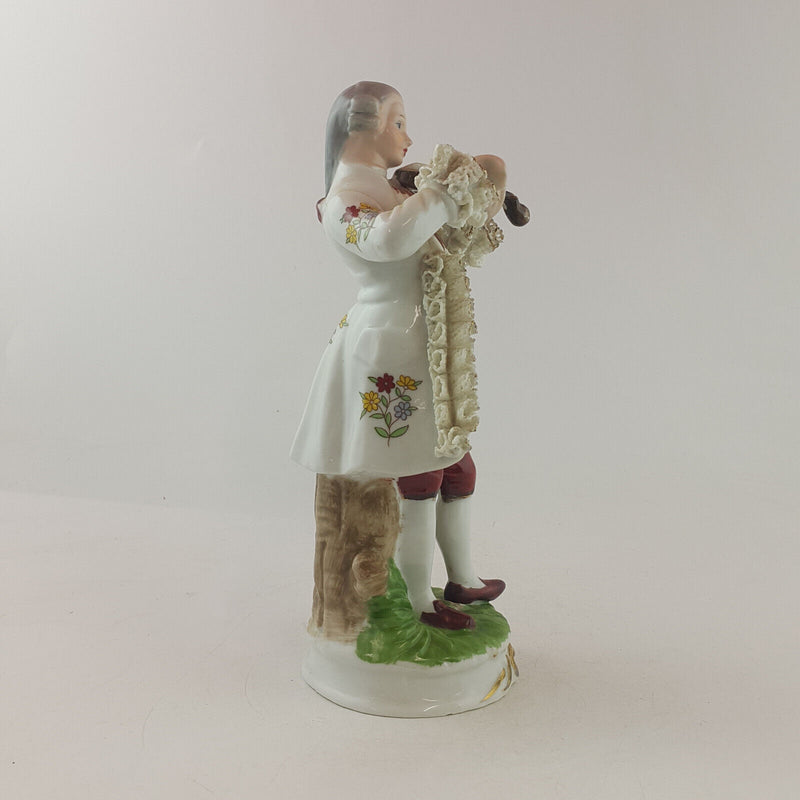 Unmarked Porcelain Figurine - Man Playing Violin - TF 114