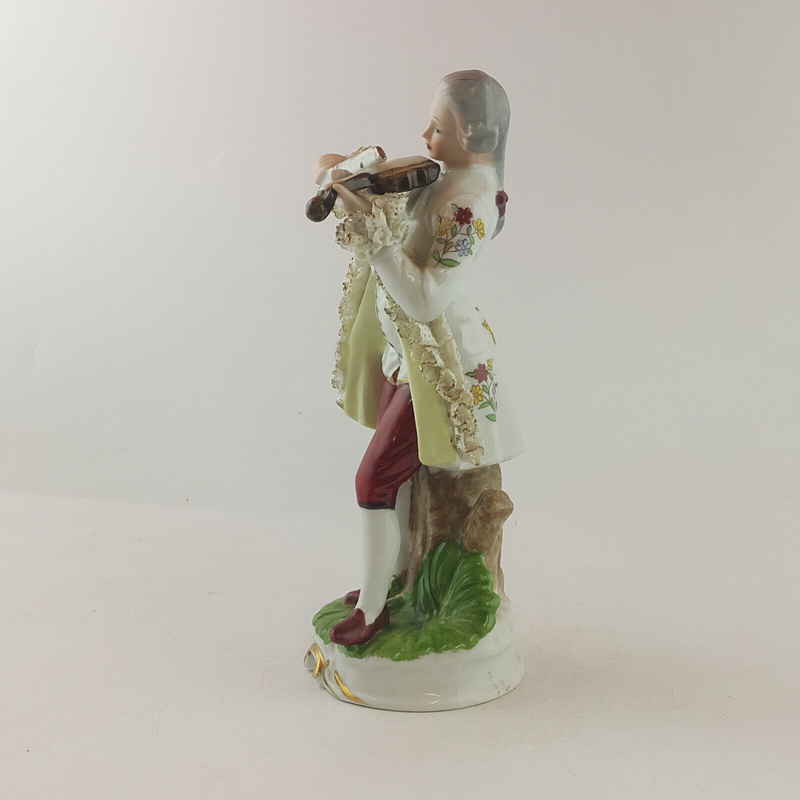 Unmarked Porcelain Figurine - Man Playing Violin - TF 114