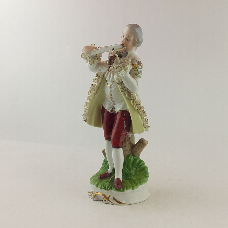 Unmarked Porcelain Figurine - Man Playing Violin - TF 114