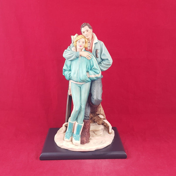 Vittorio Tessaro ADL Italy Porcelain Couple Skiing Figurine - 15 TF