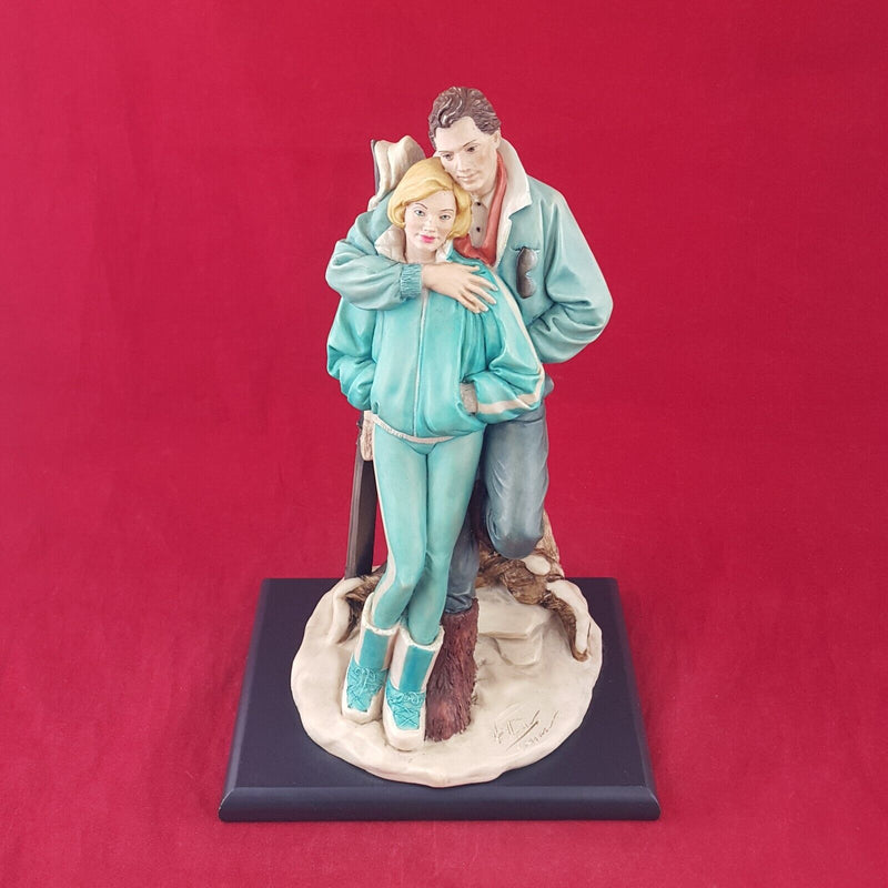 Vittorio Tessaro ADL Italy Porcelain Couple Skiing Figurine - 15 TF