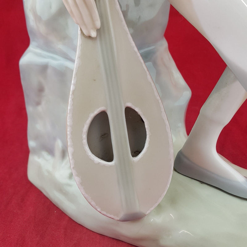 Lladro Nao - Sitting Harlequin Mandolin Player (Large) - 7594 L/N