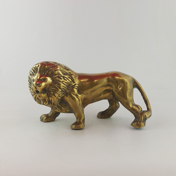 Brass African Lion Home Decorative Figurine - 35TF