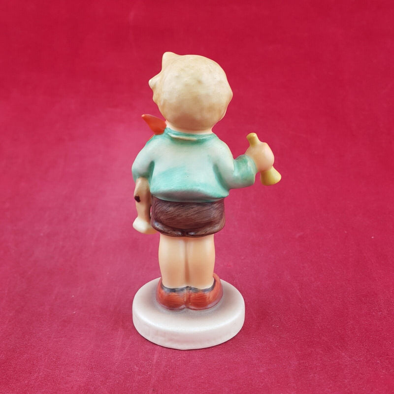 Vintage Goebel Hummel Figurine - Little Boy with a Horn and Toy Horse - 7615 OA