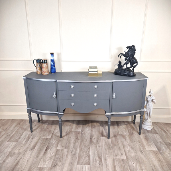 Vintage Serpentine Sideboard (Matte Grey) - F227